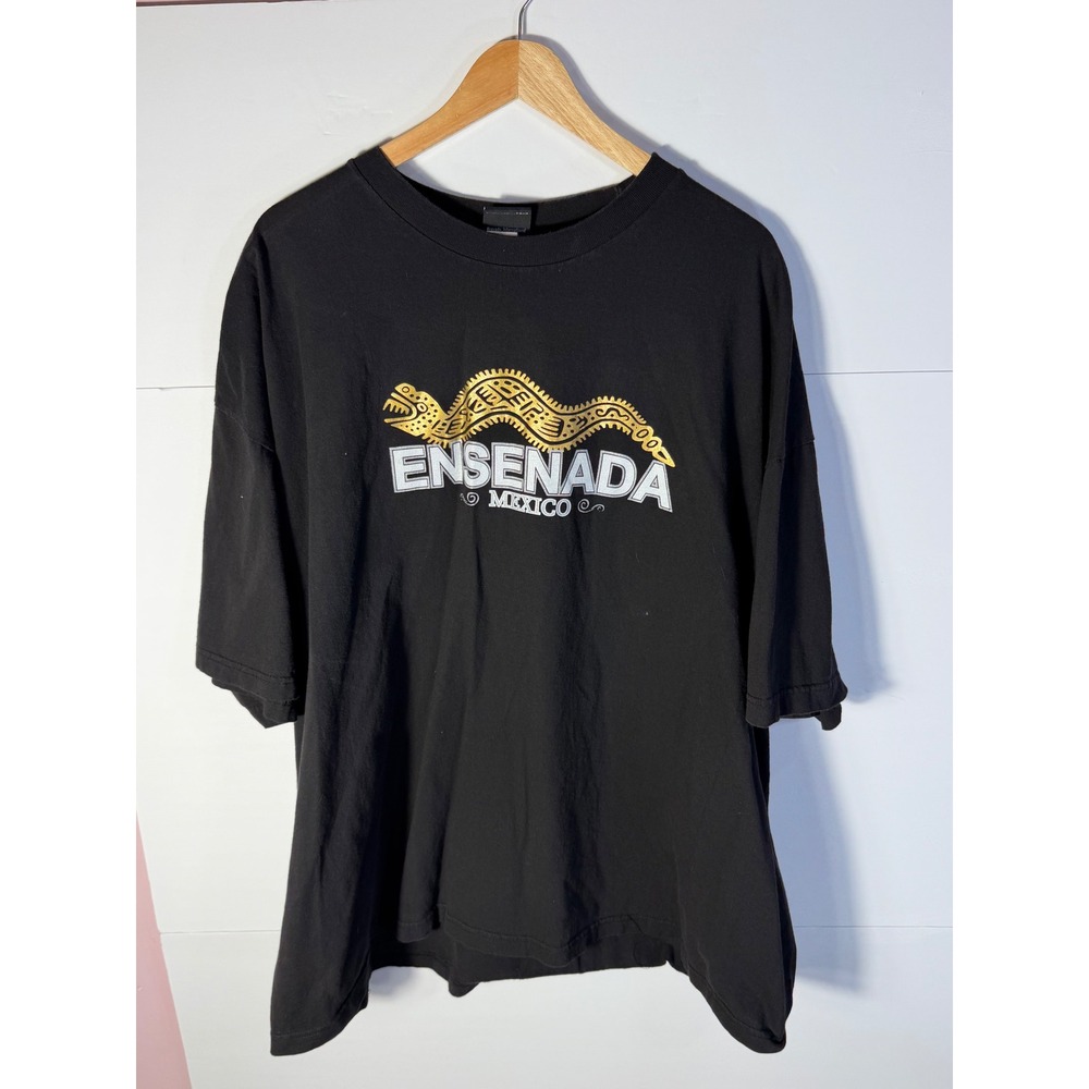Harley Davidson Ensenada Mexico Graphic T-Shirt Black Aztec Serpent XL
